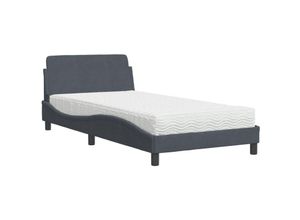 8721012348356 - Vidaxl - Bett mit Matratze Dunkelgrau 100x200 cm Samt 415864