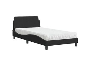 8721012348363 - Vidaxl - Bett mit Matratze Schwarz 100x200 cm Samt Schwarz