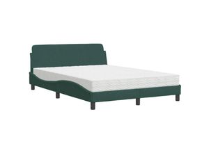 8721012348578 - Bett mit Matratze Dunkelgrün 120x200 cm Samt Vidaxl