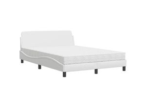 8721012348615 - Bett mit Matratze Weiß 120x200 cm Kunstleder Vidaxl 783578