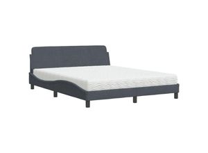 8721012349155 - Bett mit Matratze Dunkelgrau 160x200 cm Samt Vidaxl