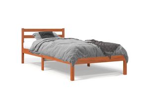 8721012361676 - Vidaxl - Massivholzbett ohne Matratze Wachsbraun 100x200 Kiefernholz Braun