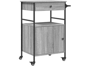 8721012376908 - Küchenwagen Grau Sonoma 56x43x895 cm Holzwerkstoff Vidaxl Grau