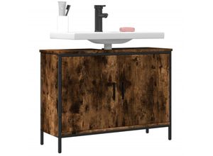 8721012377493 - Vidaxl - Waschbeckenunterschrank Räuchereiche 80x30x60 cm Holzwerkstoff Braun