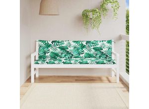 8721012397682 - Vidaxl - Gartenbank-Auflagen 2 Stk Blattmuster 180x50x7cm Oxford-Gewebe Grün