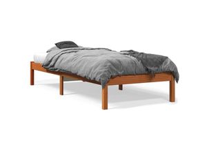 8721012406551 - Vidaxl - Massivholzbett ohne Matratze Wachsbraun 90x190 cm Kiefernholz