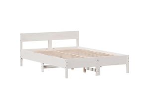 8721012429154 - Massivholzbett ohne Matratze Weiß 140x190 cm Kiefernholz Vidaxl Weiß