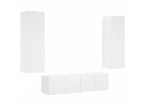 8721012472471 - Vidaxl - 6-tlg Wohnwand mit LED-Beleuchtung Weiß Holzwerkstoff 8721012472471 - Vidaxl - 6-tlg Wohnwand mit LED-Beleuchtung Weiß Holzwerkstoff