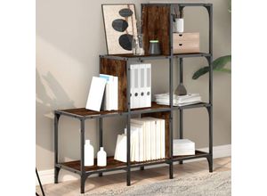 8721012479777 - Bonnevie - Bücherregal Räuchereiche 92x30x102 cm Holzwerkstoff und Metall vidaXL31512