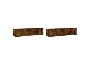 8721012493407 - Wandschränke 2 Stk Räuchereiche 75x18x165 cm Holzwerkstoff vidaXL - Braun