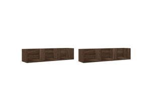 8721012493445 - Vidaxl - Wandschränke 2 Stk Eichen-Optik 75x18x165 cm Holzwerkstoff Braun