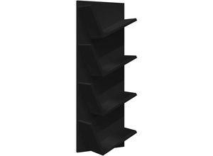 8721012496194 - Vidaxl - Wand-Bücherregal mit 4 Fächern Schwarz 33x16x90 cm Schwarz