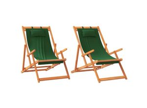 8721012911321 - Vidaxl - Klappbare Strandstühle 2 Stk Grün Stoff Grün