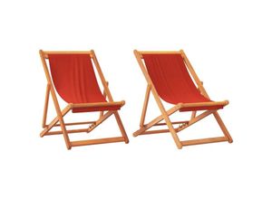 8721012911383 - Vidaxl - Strandstühle 2 Stk Klappbar Rot Stoff Rot