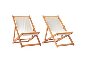 8721012911420 - Klappbare Strandstühle 2 Stk Cremeweiß Stoff Vidaxl Creme