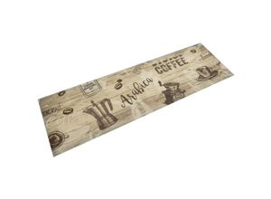 8721012918542 - Küchenteppich Waschbar Kaffee Braun 45x150 cm Samt vidaXL - Braun