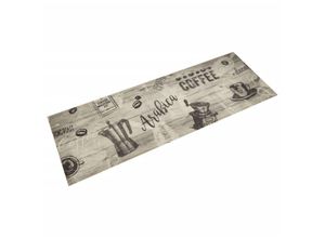 8721012918580 - Vidaxl - Küchenteppich Waschbar Kaffee Grau 60x180 cm Samt 394753