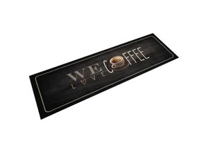 8721012918665 - Vidaxl - Küchenteppich Waschbar Kaffee 45x150 cm Samt Schwarz