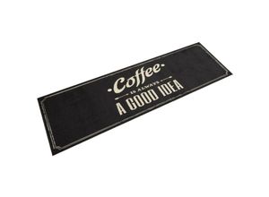 8721012918726 - Vidaxl - Küchenteppich Waschbar Kaffee 45x150 cm Samt Schwarz