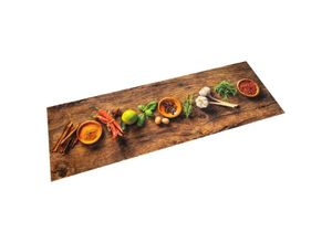 8721012918832 - Vidaxl - Küchenteppich Waschbar Gewürze 60x300 cm Samt Braun