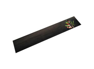 8721012918894 - Vidaxl - Küchenteppich Waschbar Gewürze 60x300 cm Samt Schwarz