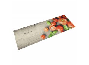 8721012918979 - Vidaxl - Küchenteppich Waschbar Tomaten 60x180 cm Samt Grau