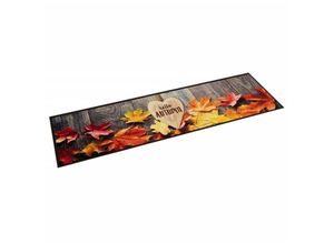 8721012919044 - Vidaxl - Küchenteppich Waschbar Herbst 60x300 cm Samt Braun