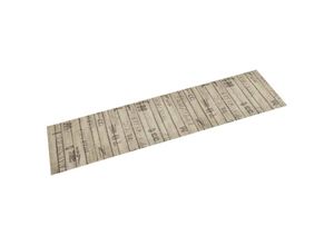 8721012919167 - Vidaxl - Küchenteppich Waschbar Zaun 60x300 cm Samt Taupe