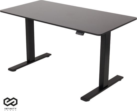 8721022430225 - Infinity Goods Sitz-Steh-Schreibtisch - elektrisch höhenverstellbar - 140 x 60 CM - Schwarz