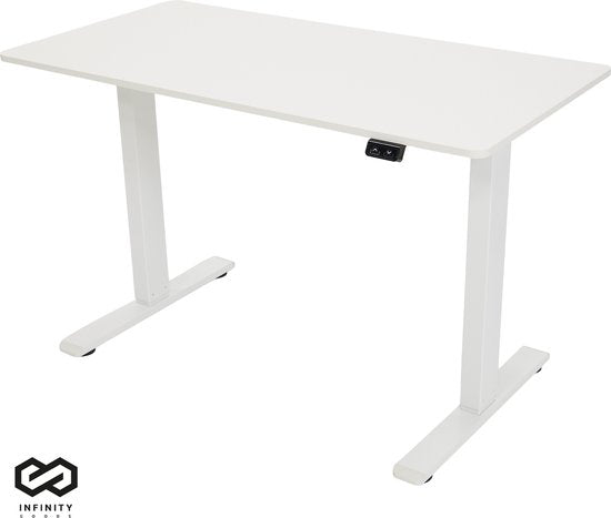 8721022430591 - Zit Sta Bureau - Elektrisch Verstelbaar In Hoogte - 120 x 60 CM - Wit