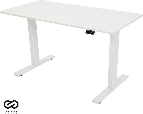 8721022430607 - Zit Sta Bureau - Elektrisch Verstelbaar In Hoogte - 140 x 60 CM - Wit