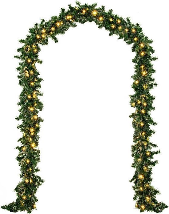 8721022431109 - Girlande mit Lichtern - Timer - Weihnachtsschmuck - 500CM - Weihnachtsgirlande - Weihnachtsschmuck - 100 LED - Batterie