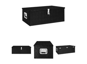 8721031164845 - The Living Store Aufbewahrungsbox Schwarz 90x47x335 cm Aluminium - Werkzeugkästen - Schwarz