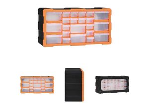 8721031165231 - Devenirriche - The Living Store Multi-Schubladen-Organizer mit 22 Schubladen 49x16x255 cm - Werkzeugkästen - Orange