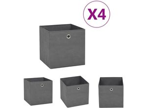 8721031231646 - The Living Store Aufbewahrungsboxen 4 Stk Vliesstoff 28x28x28 cm Grau - Ordnungshelfer - Grau