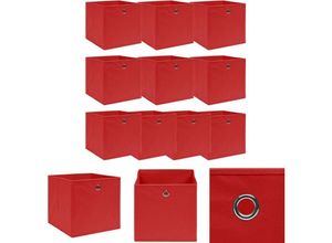 8721031231677 - The Living Store Aufbewahrungsboxen 10 Stk Rot 32x32x32 cm Stoff - Ordnungshelfer - Rot