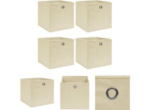 8721031232308 - The Living Store Aufbewahrungsboxen 4 Stk Creme 32x32x32 cm Stoff - Ordnungshelfer - Creme