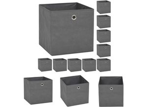 8721031232322 - The Living Store - Aufbewahrungsboxen 10 Stk Vliesstoff 32 x 32 x 32 cm Grau - Ordnungshelfer - Grau