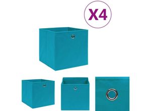 8721031232421 - Triomphe - The Living Store Aufbewahrungsboxen 4 Stk Vliesstoff 28x28x28 cm Babyblau - Ordnungshelfer - Blau