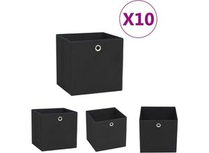 8721031232674 - The Living Store Aufbewahrungsboxen 10 Stk Vliesstoff 28x28x28 cm Schwarz - Ordnungshelfer - Schwarz