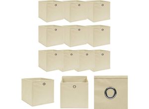 8721031232896 - Hommoo - The Living Store Aufbewahrungsboxen 10 Stk Creme 32x32x32 cm Stoff - Ordnungshelfer - Creme