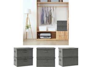 8721031233015 - The Living Store Aufbewahrungsboxen 2 Stk Stoff 50x30x25 cm Anthrazit - Ordnungshelfer - Anthrazit