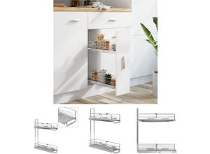 8721031235866 - The Living Store 2-stufiger Ausziehbarer Küchen-Drahtkorb Silbern 47x15x545 cm - Küchenutensilienhalter & -ablagen - Silber