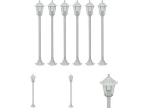 8721031332343 - The Living Store - Garten-Pollerleuchte 6 Stk E27 110 cm Aluminium Weiß - Außenbeleuchtung - Weiß