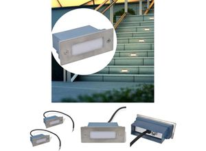 8721031333425 - The Living Store LED-Wandeinbauleuchten für Treppen 2 Stk 44x111x56 mm - Außenbeleuchtung - Silber