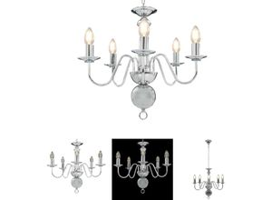 8721031333920 - Kronleuchter Silbern 5×E14-Glühbirnen - Kronleuchter - Silber - The Living Store
