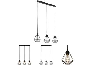 8721031334705 - The Living Store Deckenleuchte mit Diamant-Design Schwarz 3 x E27 Glühbirnen - Lampen