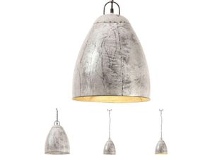 8721031334781 - The Living Store Hängelampe Industriestil 25 W Silbern Rund 32 cm E27 - Lampen