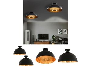 8721031335153 - The Living Store Deckenleuchten 2 Stk Schwarz und Gold Halbkugelförmig E27 - Lampen - Schwarz