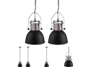 8721031335238 - The Living Store Deckenleuchte Metall 2 Stk Höhenverstellbar Modern Schwarz - Lampen - Schwarz